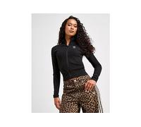 adidas Originals Essential Ribbed Long Sleeve Full Zip Top - Black - Womens XL
