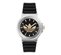 adidas Originals Expression Three Black Dial Black Silicone Strap Watch