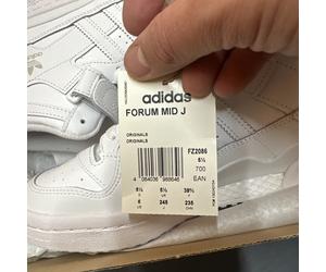 Adidas Originals Forum Mid J White Unisex Kids Women's Leather FZ2086-UK 4/5/5.5
