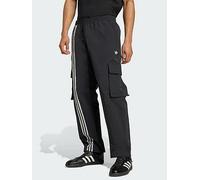 adidas Originals Front Stripes Woven Cargo Pants, Black, Size S, Men Black