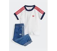 adidas Originals Infant Unisex Denim Tee Set - White, White, Size 12-18 Months White