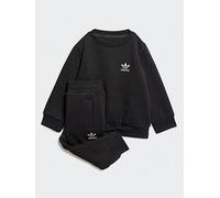 adidas Originals Infant Unisex Trefoil Crew Tracksuit - Black, Black, Size 12-18 Months Black