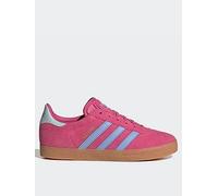 adidas Originals Junior Gazelle Trainers - Pink, Shock Pink/Blue Spark/Halo Blu, Size 4 Older Hock Pink/Blue Spark/Halo Blu