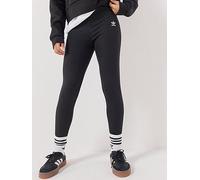 adidas Originals Junior Girl's Mid Waist Mini Rib Leggings, Black, Size 9-10 Years Black
