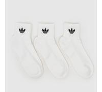adidas Originals Kids Ankle Socks 3 Pack in White & Black, Size: 12.5-1 UK 12.5-1