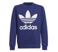 Adidas Originals Kids Boys Trefoil Logo Crew Sweatshirt Navy Blue White