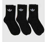 adidas Originals Kids Crew Socks 3 Pack in Black & White, Size: 12.5-1 UK 12.5-1