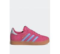 adidas Originals Kids Gazelle Trainers - Pink, Shoc Pink/Blue Spark/Halo Blue, Size 12 Younger Hoc Pink/Blue Spark/Halo Blue