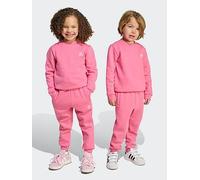 adidas Originals Kids Girls Trefoil Essentials Crew Set - Pink, Pink, Size 5-6 Years Pink