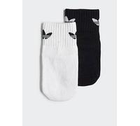 adidas Originals Kids Unisex Anti-Slip Socks 2 Pairs - Black, Black/White, Size M Black/White