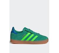 adidas Originals Kids Unisex Gazelle Comfort Closure Elastic Lace Shoes Kids - Green, Semi Cour Green/Green/Bluebird, Size 12 Younger Emi Cour Green/Green/Bluebird