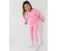 adidas Originals Kids Unisex Oversized Crew Leggings Set, Ltpink, Size 6-7 Years Ltpink