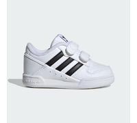 adidas Originals Kids Unisex Team Court 2.0 STR Comfort Closure Shoes - White & Black Leather - Size UK 4 Infant