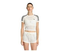 Adidas Originals Knitted Crochet Cali Short Sleeve T-shirt White XS Woman