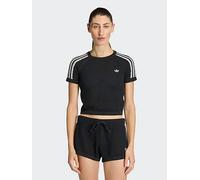 adidas Originals Knitted Crochet Cali Tee, Black, Size S, Women Black