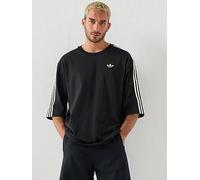 adidas Originals Mens 3 Stripe Tee, Black, Size 2Xl, Men Black