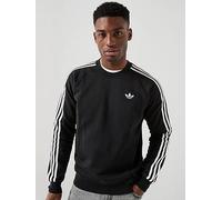 adidas Originals Men's 3-Stripes Crew, Black, Size L, Men Black