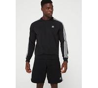 Adidas Men's 3 Stripe Crew Sweat Black
