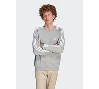 adidas Originals Mens 3-stripes Crew - Grey, Medium Grey Heather, Size Xl, Men Medium Grey Heather