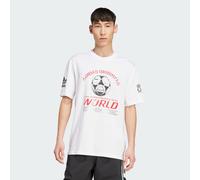 ADIDAS Originals Mens 90s Football Graphic Tee - White Cotton Jersey - Size Large