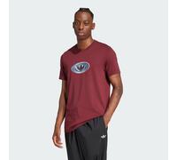 adidas Originals Mens 90s Logo Tee - Dark Red Cotton - Size X-Small