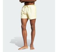 adidas Originals Mens Adicolor 3-Stripes 5-Inch Swim Shorts - Yellow Recycled Material - Size Small