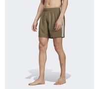 adidas Originals Mens Adicolor 3-Stripes Swim Shorts - Khaki Recycled Material - Size Small