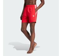 adidas Originals Mens Adicolor 3-Stripes Swim Shorts - Red Recycled Material - Size X-Small