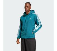 adidas Originals Mens Adicolor 3-Stripes Teddy Fleece Hoodie - Turquoise Recycled Material - Size Large