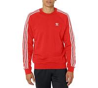 adidas Originals Men's Adicolor Classics 3-Stripes Crew Sweatshirt, Better Scarlet, M