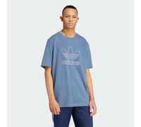 adidas Originals Mens Adicolor Outline Trefoil Tee - Blue Cotton - Size Medium