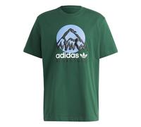 ADIDAS Originals Mens Adventure Mountain Front Tee - Green Cotton - Size Small