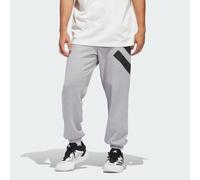 adidas Originals Mens Anthony Edwards Foundation Fleece Pants - Light Grey Cotton - Size 2XL