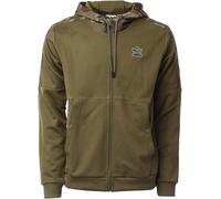 adidas Originals Mens Camo Hoodie Full Zip Hooded Top Trefoil Logo Top Olive HN8154 New (as8, alpha, x_s, regular, regular)