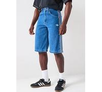 adidas Originals Mens Firebird Adicolor Denim Shorts - Denim, Blue, Size 36, Men Blue