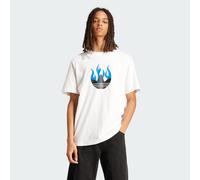 adidas Originals Mens Flames Logo Tee - White Cotton - Size Small