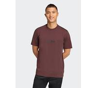 adidas Men's Essentials Linear Single Jersey TEE, Shadow Brown/Black, L
