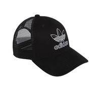 adidas Originals Men's Icon Trucker Structured Precurve Snapback Cap, Black/Black/White, One Size