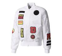 adidas originals Men's Logo Padded Bomber Jacket Pilot Jacket White BR7149 XS