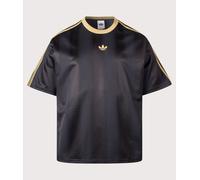 adidas Originals Mens Oversized Fit Adicolour Jacquard Jersey T-Shirt - Colour: KS7434 Black/Dark Football Gold - Size: Medium