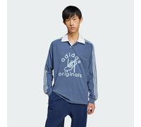 adidas Originals Mens Rugby Polo Shirt - Blue Cotton - Size Large