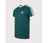 adidas Originals Mens Slim Fit Adicolour 3 Stripes T-Shirt - Colour: JY1374 Aurora Ivy/White - Size: Medium Medium