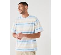 adidas Originals Mens Stripe T-Shirt, Crystal Sky, Size L, Men Crystal Sky