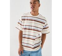 adidas Originals Mens Stripe T-Shirt /Off-White, Multi/Off-White, Size S, Men Print