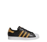 adidas Originals Mens Superstar Sneakers, Black/Magic Beige/White, 8