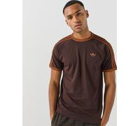 adidas Originals Mens Training 3 Stripe Tee, Brown, Size S, Men Brown