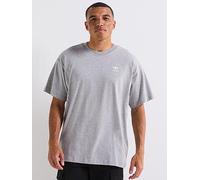 adidas Originals Men's Trefoil Essentials Oversized T-Shirt, Medium Grey Heather/White, Size Xs, Men Medium Grey Heather/White