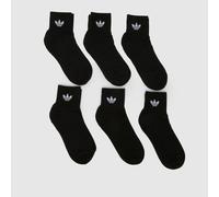 adidas Originals Unisex Mid Ankle Socks 6 Pairs Black