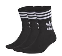 adidas Originals MID Cut Crew Socks 3 Pairs (Medium) Black/White