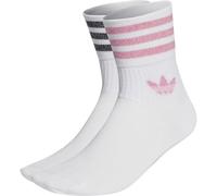 adidas Socks Mid-Cut Glitter Crew Socks 2 Pairs in White M